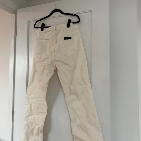 Fear Of God Essentials 5 Pocket Denim Jeans In Cloud Dancer Straight Leg